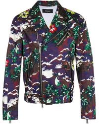 DSquared² - Chaqueta Biker Con Motivo Tropical - Lyst