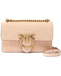 Pinko - Crocodile-Effect Bird Chain Cross Body Bag - Lyst