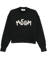MSGM - Sweater Met Logo Van Kant - Lyst