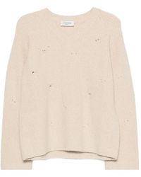 Laneus - Distressed Ribbed-Knit Sweater - Lyst
