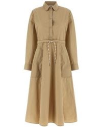 Moncler - Robe Mi-Longue À Boutons Pression - Lyst