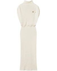 Twinset - Langes Strickkleid Mit Brosche - Lyst