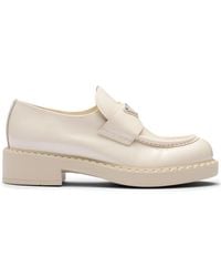 Prada - Triangle Logo Patent Leather Loafer - Lyst