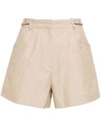 Maje - High-waist Linen Shorts - Lyst