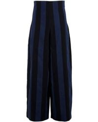 Marrakshi Life - High-Waisted Striped Cotton Trousers - Lyst