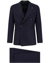 Tagliatore - Double-Breasted Peak Lapel Suit - Lyst