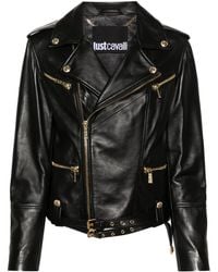Just Cavalli - Zip-Up Leather Jacket - Lyst