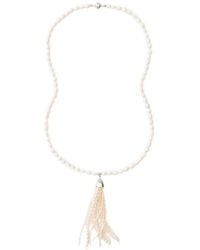 Julietta - Collar Delfina Linea Con Borla Y Perla - Lyst