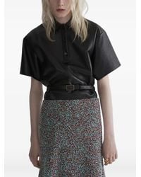 Mugler - Leather Polo Shirt - Lyst