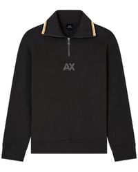 ARMANI EXCHANGE - Logo-Patch Quarter-Zip Sweatshirt - Lyst
