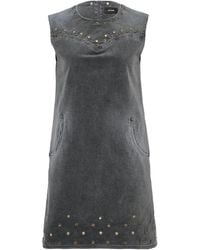 we11done - Studded-Embellishment Mini Dress - Lyst