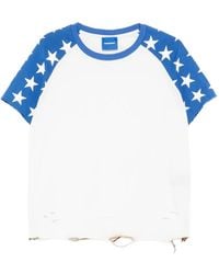 DAGGER - Star-Print Distressed T-Shirt - Lyst