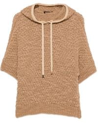 Fabiana Filippi - Pull En Maille Ajourée À Manches Courtes Et Capuche - Lyst