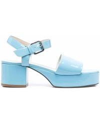 Marni - Patent Leather Block-Heel Sandals - Lyst