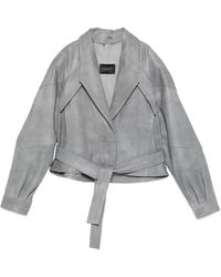 Manokhi - Karo Belted Double-Breasted Jacket - Lyst