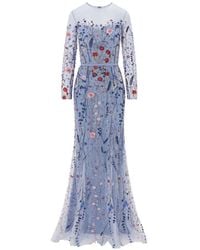 Rami Al Ali - Beaded Floral Lace Gown Maxi Dress - Lyst