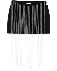 Patrizia Pepe - Mini-Rok Verfraaid Met Stras En Franje - Lyst