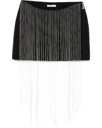 Patrizia Pepe - Rhinestone-Embellished Fringe Mini Skirt - Lyst