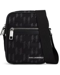 Karl Lagerfeld - Borsa A Tracolla Con Monogramma - Lyst