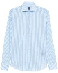 Fedeli - Chemise Rayée À Logo Brodé - Lyst