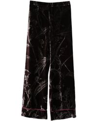 La DoubleJ - Fluwelen Broek Met Bloemen - Lyst