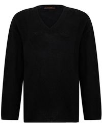 Moorer - V-Neck Mesh-Knit Sweater - Lyst