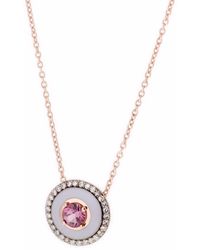 Selim Mouzannar - 18kt Rose Gold Lilac Enamel, Pink Tourmaline And Diamond Necklace - Lyst