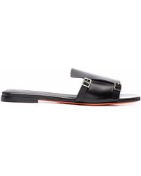 Santoni - Double-buckle Leather-strap Sandals - Lyst