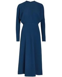 Victoria Beckham - Batwing-Sleeve Flared Midi Dress - Lyst