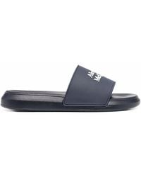 McQueen - Logo Embossed Slides - Lyst