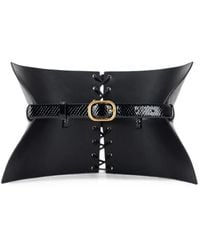 Elisabetta Franchi - Python-Print Bustier-Style Belt - Lyst