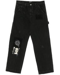 Enfants Riches Deprimes - Patchwork Distressed Cotton Trousers - Lyst