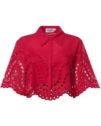 Charo Ruiz - Storm Broderie-Anglaise Cropped Shirt - Lyst