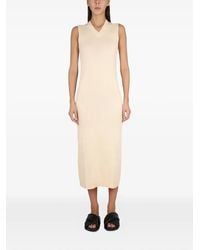 Aspesi - V-Neck Midi Dress - Lyst