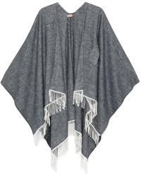 Twinset - Poncho Con Flecos - Lyst