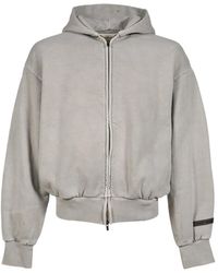Essentials - Logo-Embroidered Zip-Up Hoodie - Lyst