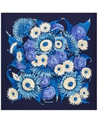 Ferragamo - Sunflower Print Silk Scarf - Lyst