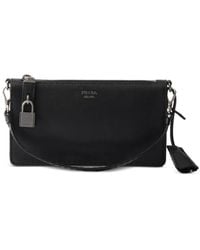 Prada - Antiqued Leather Pouch - Lyst