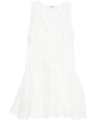Sandro - Mini Trimmed Linen Dress - Lyst