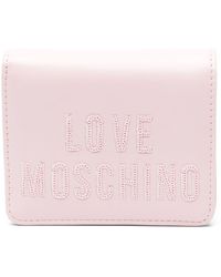 Love Moschino - Portemonnaie mit Pailletten-Logo - Lyst