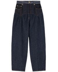 Ganni - Jean Corset Patchwork - Lyst