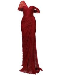 IRIS SERBAN - Robe Scarlett Drapée À Sequins - Lyst