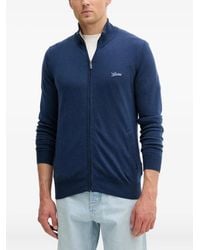 Guess - Logo-Embroidered Cardigan - Lyst