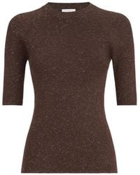 Brunello Cucinelli - Sparkling Cashmere Lightweight Rib-Knit Sweater - Lyst
