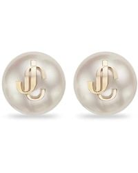 Jimmy Choo - Pendientes con logo en relieve - Lyst
