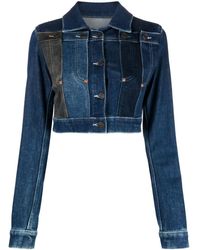 Moschino Jeans - Pointed-flat Collar Cotton-blend Jacket - Lyst
