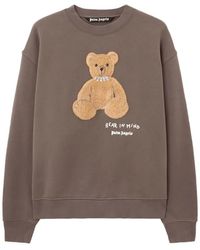 Palm Angels - Teddy-Applique Crew Neck Sweatshirt - Lyst