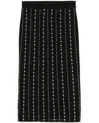 Versace Jeans Couture - Pearl-Embellished Midi Skirt - Lyst