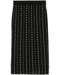 Versace Jeans Couture - Pearl-Embellished Midi Skirt - Lyst