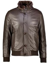 Moorer - Chaqueta Cleros-P1 De Piel Con Cuello De Piel De Borrego - Lyst